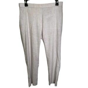 Theory Straight Cream Pull-On Pants Linen Blend Women Size 6